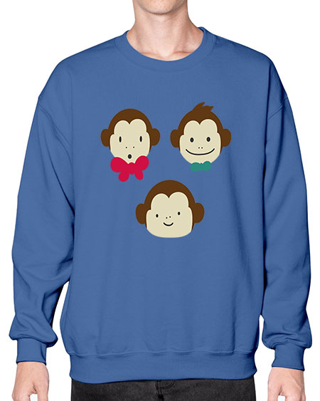 Cute_little_monkeys_5425 - monkey- Sweatshirt - Crew