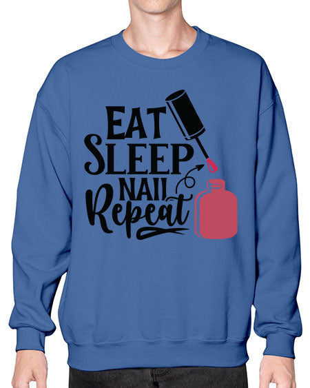 Eat Sleep Nail Repeat 737# - nail tech- Sweatshirt - Crew