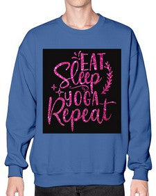 Eat Sleep Yoga Repeat  207# - yoga- Sweatshirt - Crew