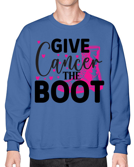 Give Cancer the Boot 24# - breast cancer- Sweatshirt - Crew