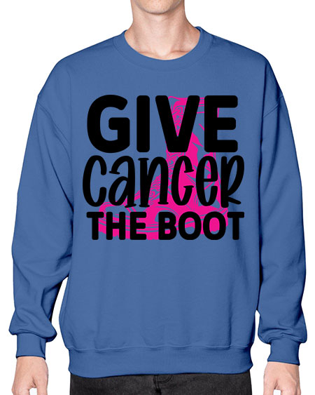Give Cancer the Boot 25# - breast cancer- Sweatshirt - Crew