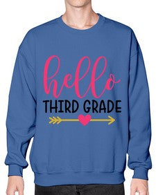 Hello Third Grade 350# - third grade- Sweatshirt - Crew