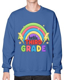 Hello third Grade Rainbow 348# - third grade- Sweatshirt - Crew