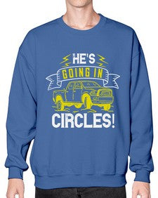 Hes going in circles 54# - hot rod- Sweatshirt - Crew