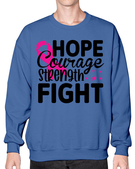 Hope Courage Strength Fight 21# - breast cancer- Sweatshirt - Crew