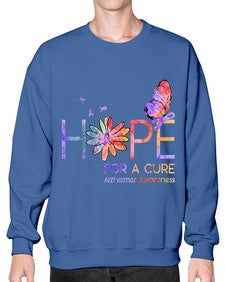 Hope For A Cure Alzheimer Awareness Flower 162# - alzheimers- Sweatshirt - Crew