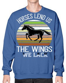 Horses lend us the wings we lack Style 43# - horse- Sweatshirt - Crew
