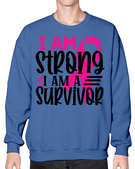 I Am Strong I Am a Survivor 19# - breast cancer- Sweatshirt - Crew