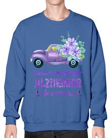 I Wear Purple For AlzheimerS Awareness 168# - alzheimers- Sweatshirt - Crew