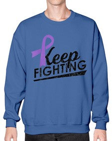 Keep Fighting Alzheimers Epilepsy Warrior Awareness Ribbon 190# - alzheimers- Sweatshirt - Crew