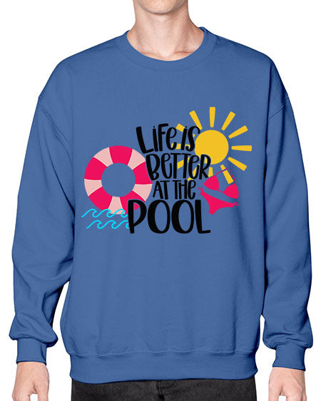 Life Is Better At The Pool Style 33# - summer- Sweatshirt - Crew