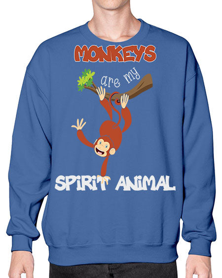 Monkeys Are my Spirit Animals 19# - monkey- Sweatshirt - Crew