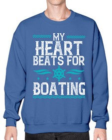 My heart beats for Boating 30# - boats- Sweatshirt - Crew