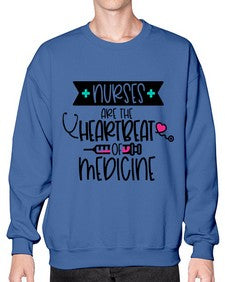 Nurses Are The Heartbeat Of Medicine Style Style 1231# - nurse- Sweatshirt - Crew