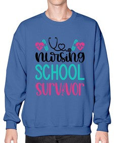 Nursing School Survivor Style Style 1279# - nurse- Sweatshirt - Crew