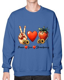 Peace Love Strawberry Festival 1479# - strawberry- Sweatshirt - Crew