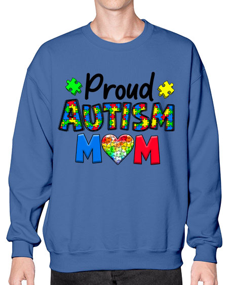 Proud Autism Mom - autism- Sweatshirt - Crew