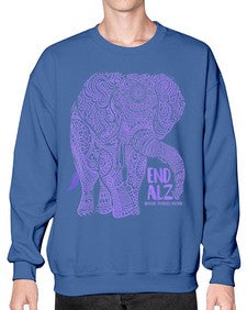 Purple Elephant Alzheimer Awareness 210# - alzheimers- Sweatshirt - Crew