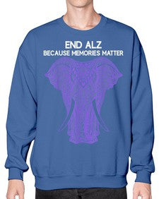 Purple Elephant Alzheimer Awareness 211# - alzheimers- Sweatshirt - Crew