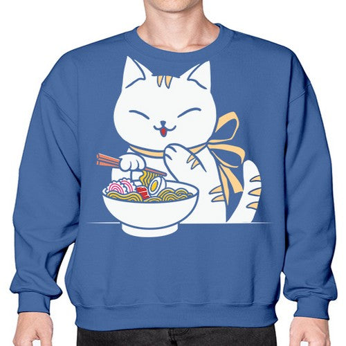 Ramen Cat Kawaii Anime Tee Japanese 280# - anime- Sweatshirt - Crew
