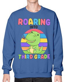 Roaring to third Grade Trex 773# - third grade- Sweatshirt - Crew