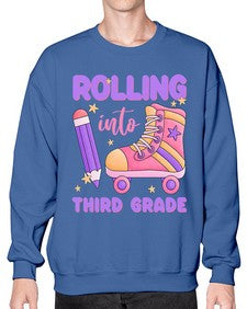 Rolling into third Grade 790# - third grade- Sweatshirt - Crew