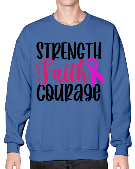 Strength Faith Courage 7# - breast cancer- Sweatshirt - Crew