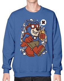 Super bear 236# - cartoon animals- Sweatshirt - Crew