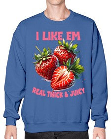 Thick and Juicy Strawberry Festival 1636# - strawberry- Sweatshirt - Crew