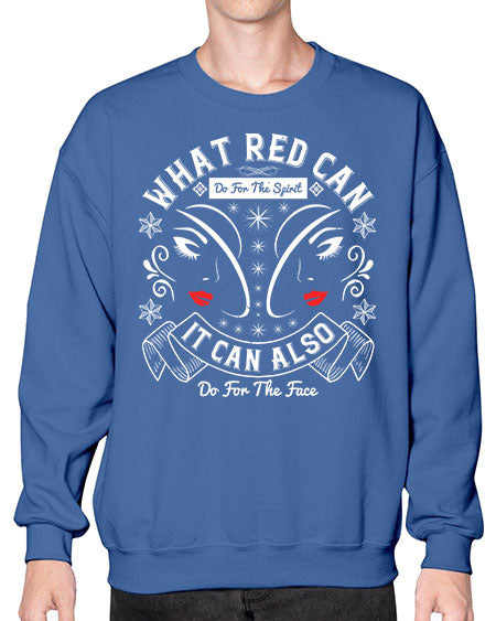 What red can do for the spirit it can also do for the face Style 175# -makeup Sweatshirt - Crew