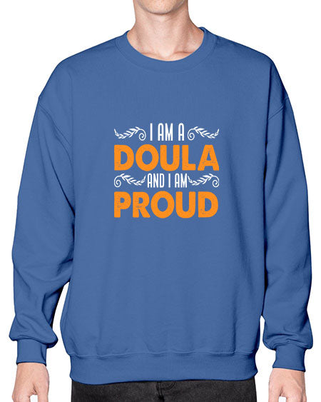 WomensIamadoulaandIamproudgiftforfunnymidwifedoula1652# - doubla- Sweatshirt - Crew