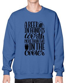 a beer in hand is worth 516# - beer- Sweatshirt - Crew