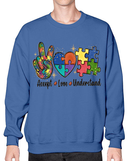 accept love understand 2# - autism- Sweatshirt - Crew