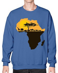 africa with animals - black words and phrases- Sweatshirt - Crew