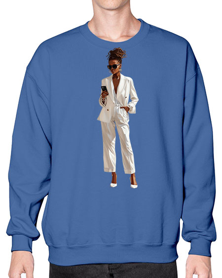 african american girl 1# -  fashion- Sweatshirt - Crew