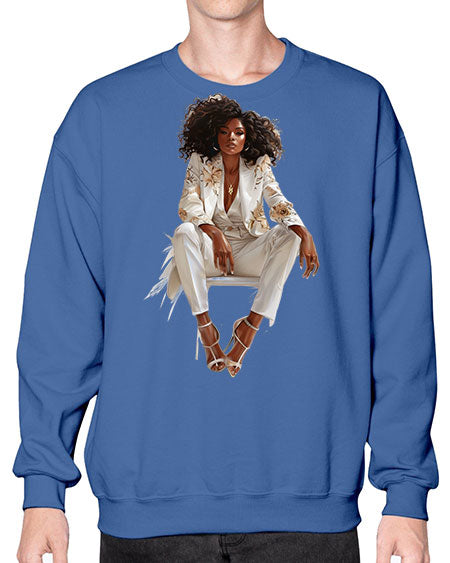 african american girl 2# -  fashion- Sweatshirt - Crew
