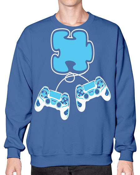 autism awareness gamer puzzle piece 11# - autism- Sweatshirt - Crew