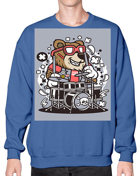 bear drummer 33# - bears - animals- Sweatshirt - Crew