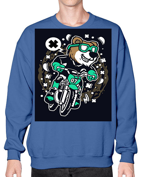bear motocross rider 37# - bears - animals- Sweatshirt - Crew