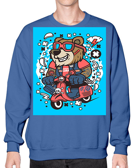 bear scooterist 41# - bears - animals- Sweatshirt - Crew