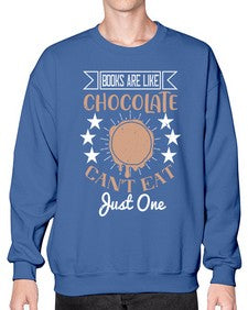 books are like chocolate cant eat just one 57# - chocolate- Sweatshirt - Crew