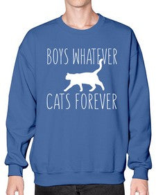 boys whatever cats forever - cats- Sweatshirt - Crew