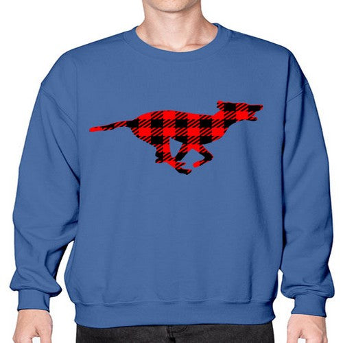 buffalo plaid running dog 65# - dogs- Sweatshirt - Crew