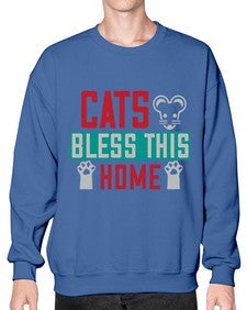 cats bless this home Style 36# - cats- Sweatshirt - Crew