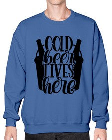 cold beer lives here 872# - beer- Sweatshirt - Crew