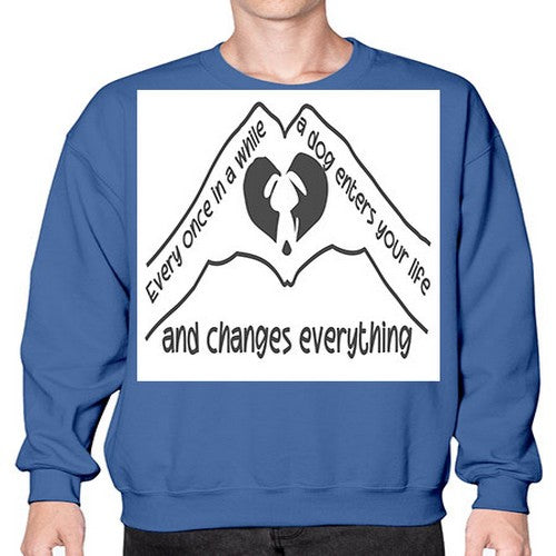 dog changes everything 75# - dogs- Sweatshirt - Crew