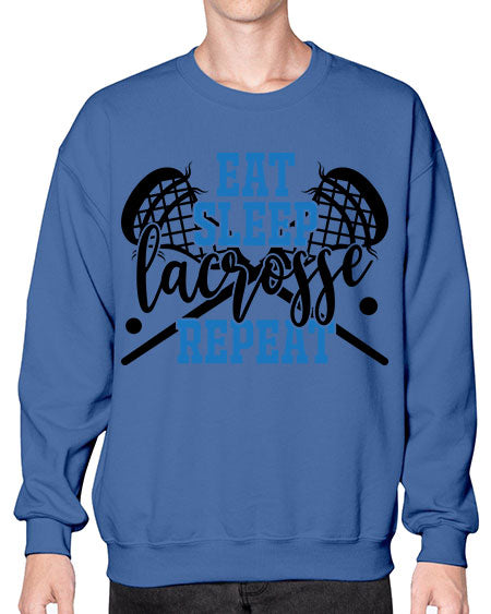 eat sleep lacrosse repeat 15# - lacrosse- Sweatshirt - Crew