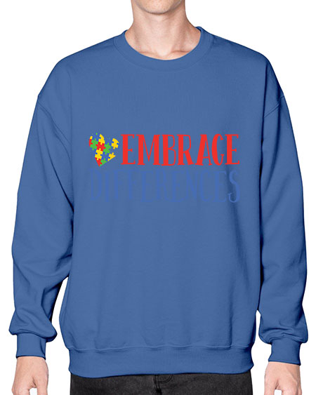 embrace differences Style 13# - autism- Sweatshirt - Crew