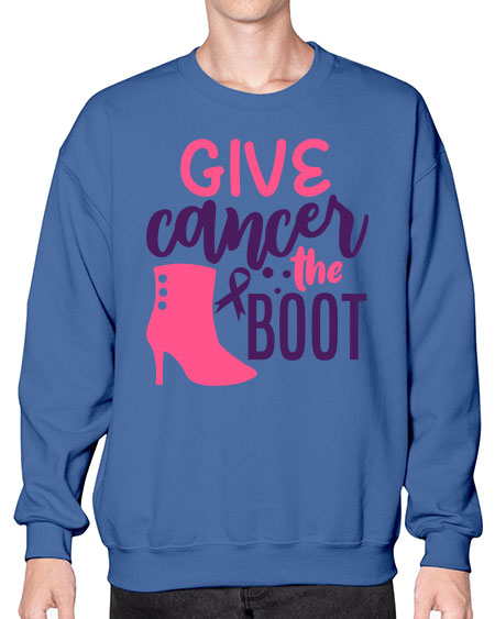 give cancer the boot Style 11# - breast cancer- Sweatshirt - Crew