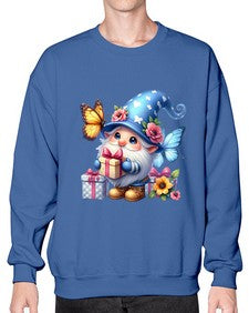 gnome with butterfly 03# - gnome- Sweatshirt - Crew